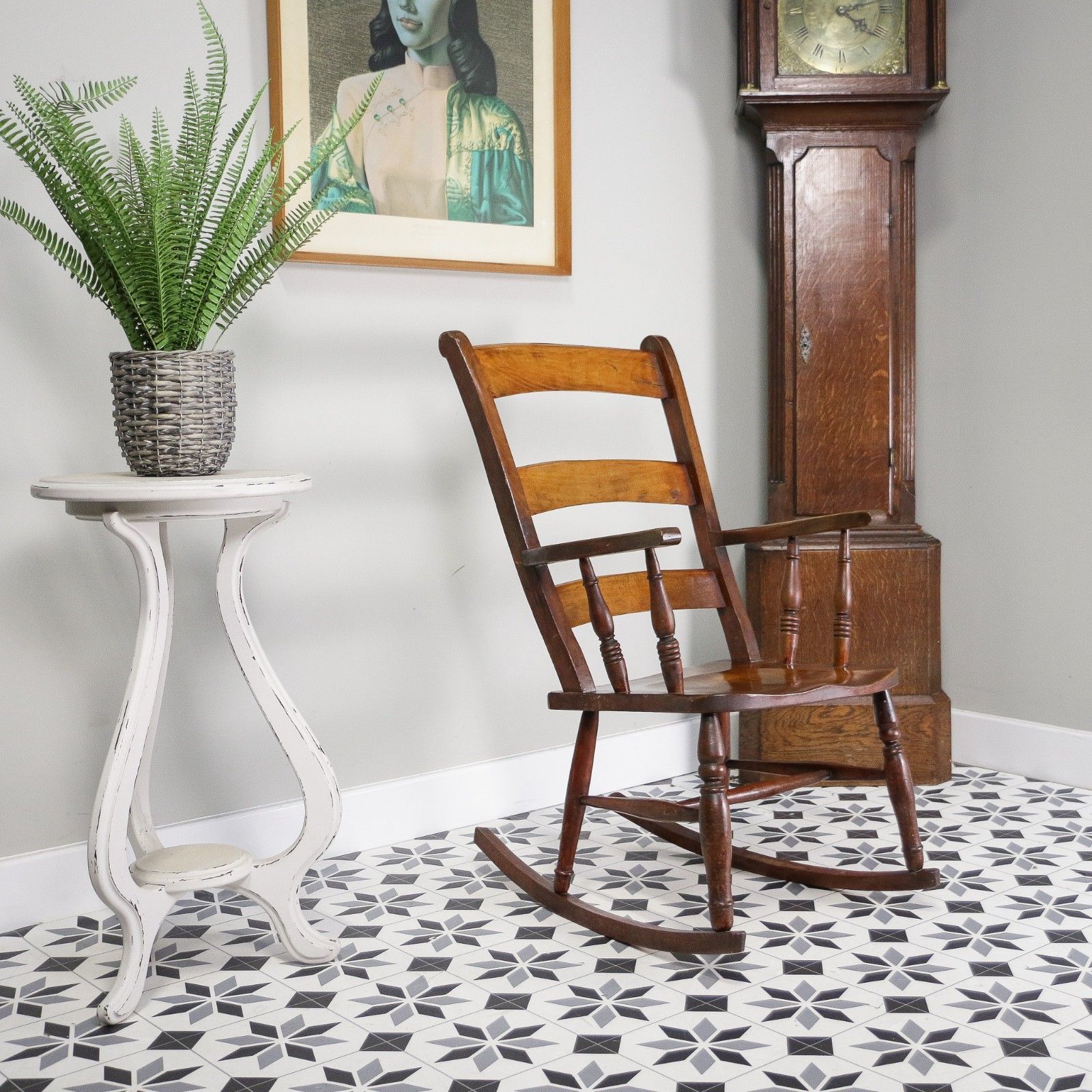 Victorian Ladder Back Or Oxford Bar Back Rocking Chair In Elm And Ash photo furniture