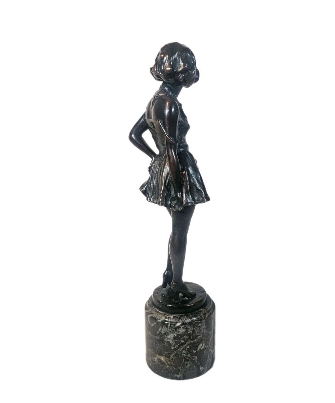 An Art Deco Josef Lorenzl Bronze Sculpture Of A Young Woman, Signed photo Art