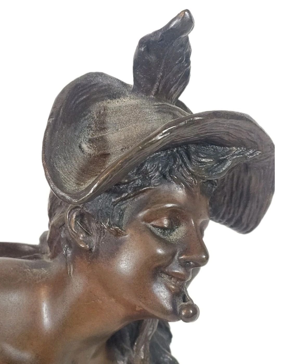 A Georges Van Der Straeten Art Nouveau Bronze Bust Of A Young Woman, Signed photo buy