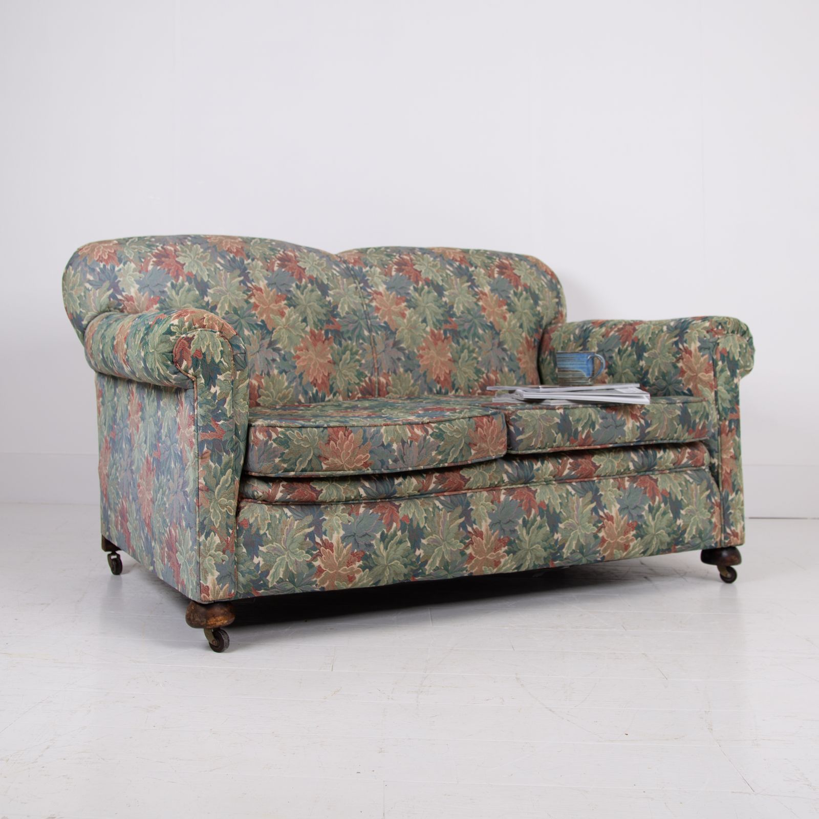 A Lovely Anitque English 2 Seater Sofa Early 1900s photo vintage