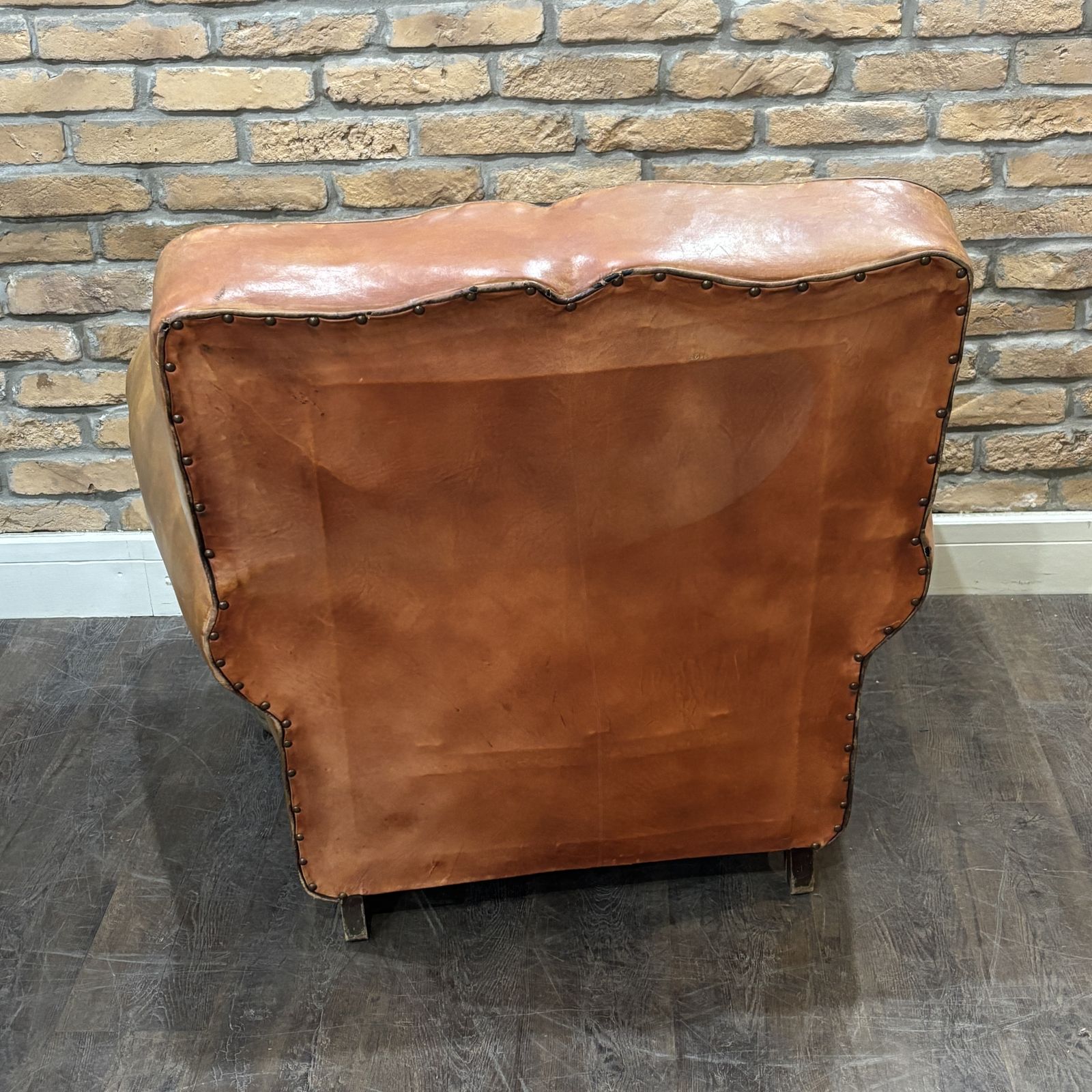 Pair Of Vintage French Leather Club Chairs photo for sale