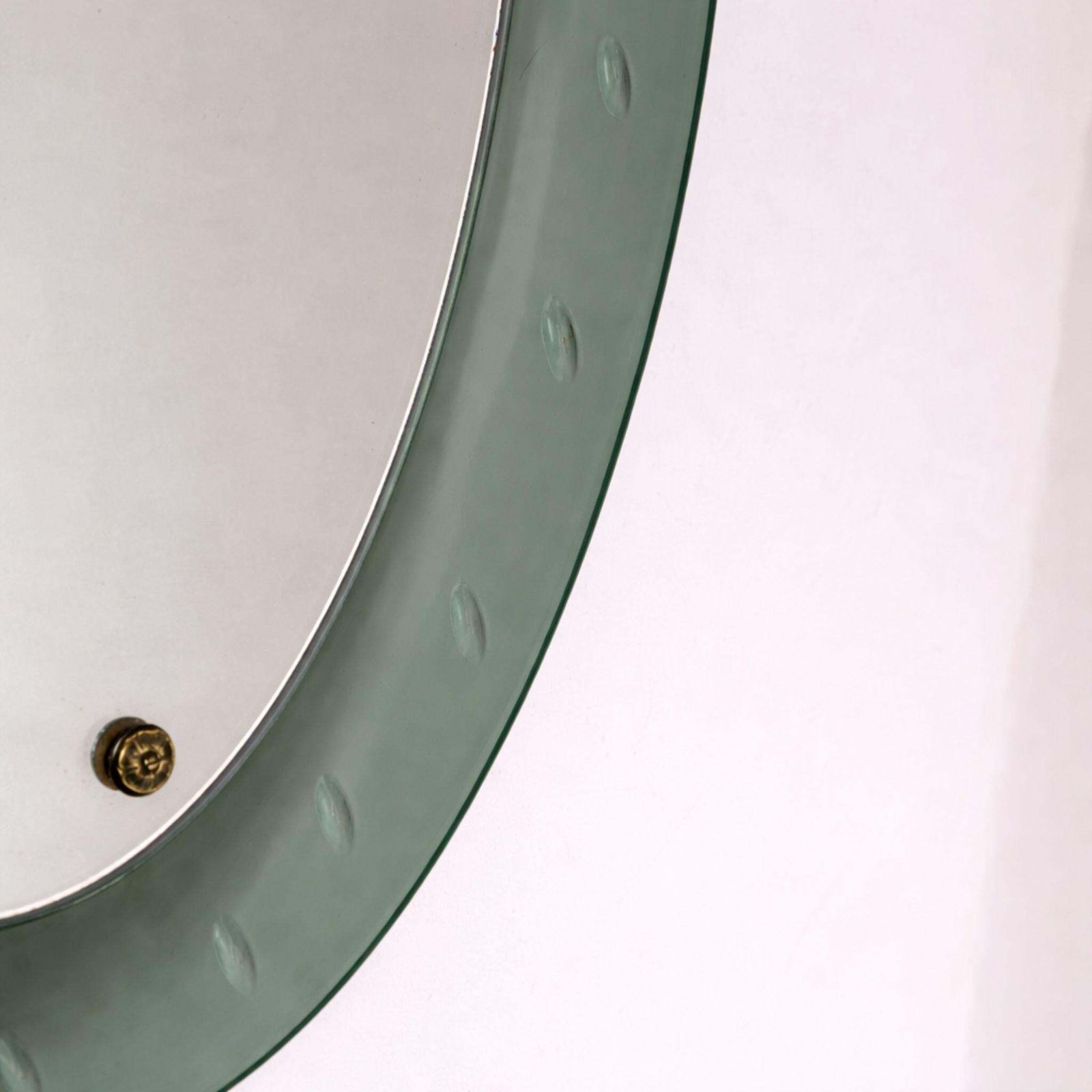 1960s Mid Century Italian Wall Mirror By Cristal Arte, Concave Frame photo vinterior