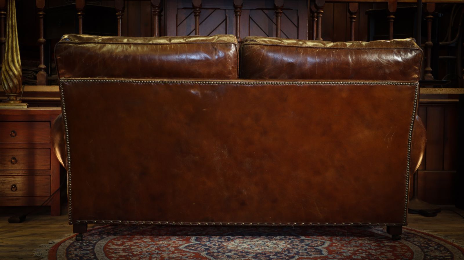 photo buy Stunning Timothy Oulton Balmoral Sofa With Leather Armchair Set Antique Whisky