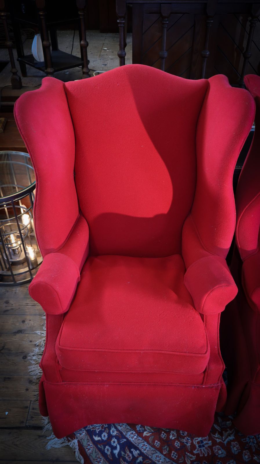 photo vinterior Original Pair Polo Ralph Lauren Wingback Armchairs Hepplewhite Style Highback