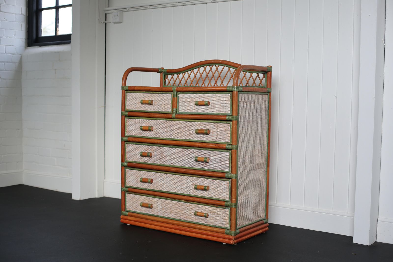 photo furniture Dal Vera Chest Of Drawers Bamboo And Rattan 1970s