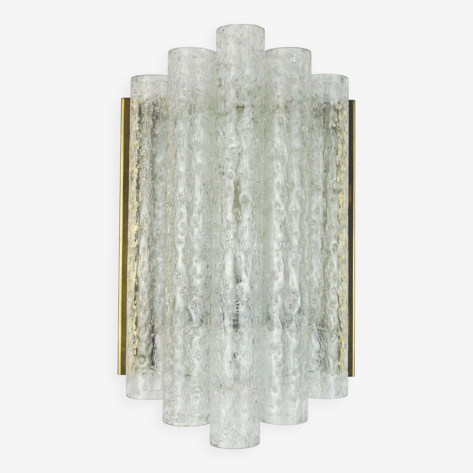Doria Wall Sconce With 5 Glass Tubes, Frosted Glass Lamp From The 1960s, 2 Available