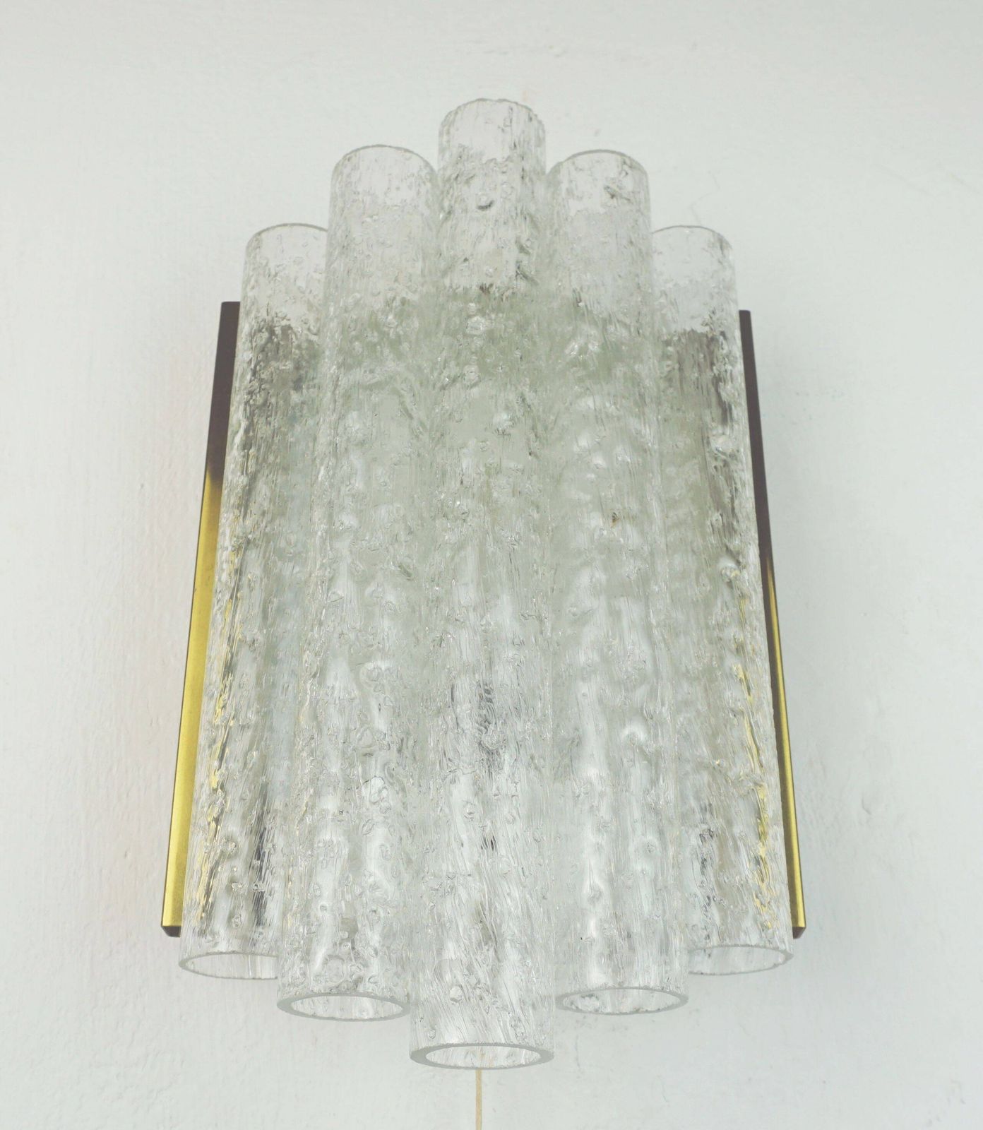 Doria Wall Sconce With 5 Glass Tubes, Frosted Glass Lamp From The 1960s, 2 Available photo for sale