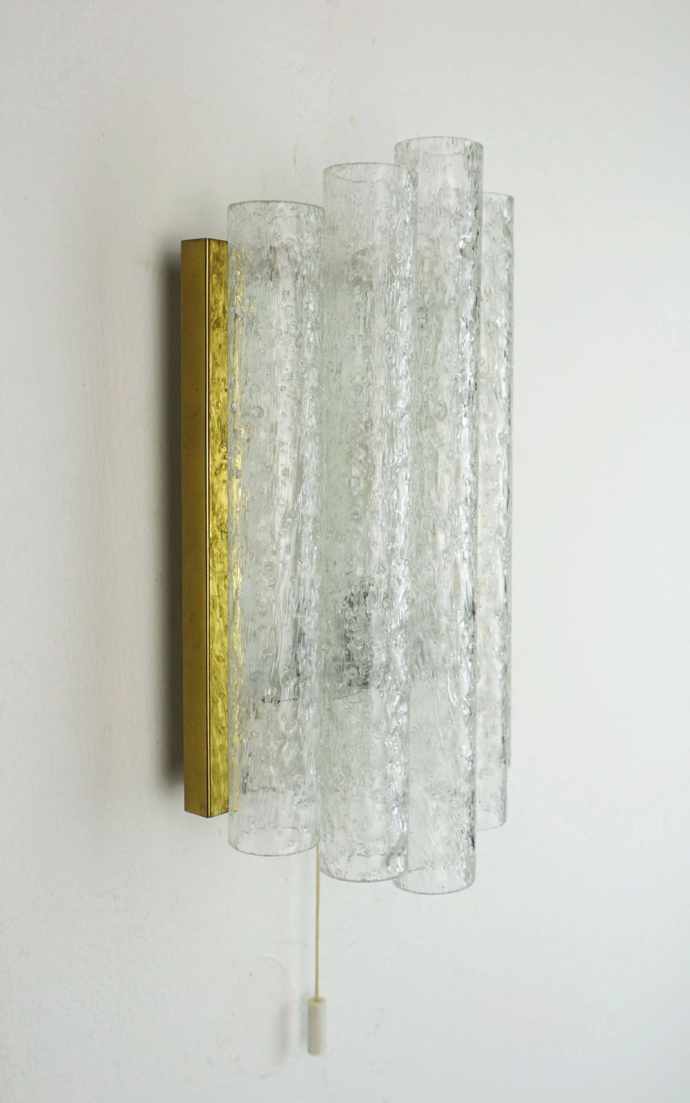 Doria Wall Sconce With 5 Glass Tubes, Frosted Glass Lamp From The 1960s, 2 Available photo vinterior