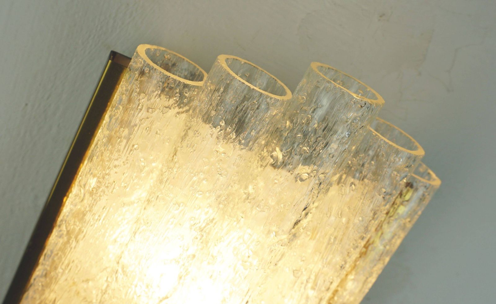 photo furniture Doria Wall Sconce With 5 Glass Tubes, Frosted Glass Lamp From The 1960s, 2 Available