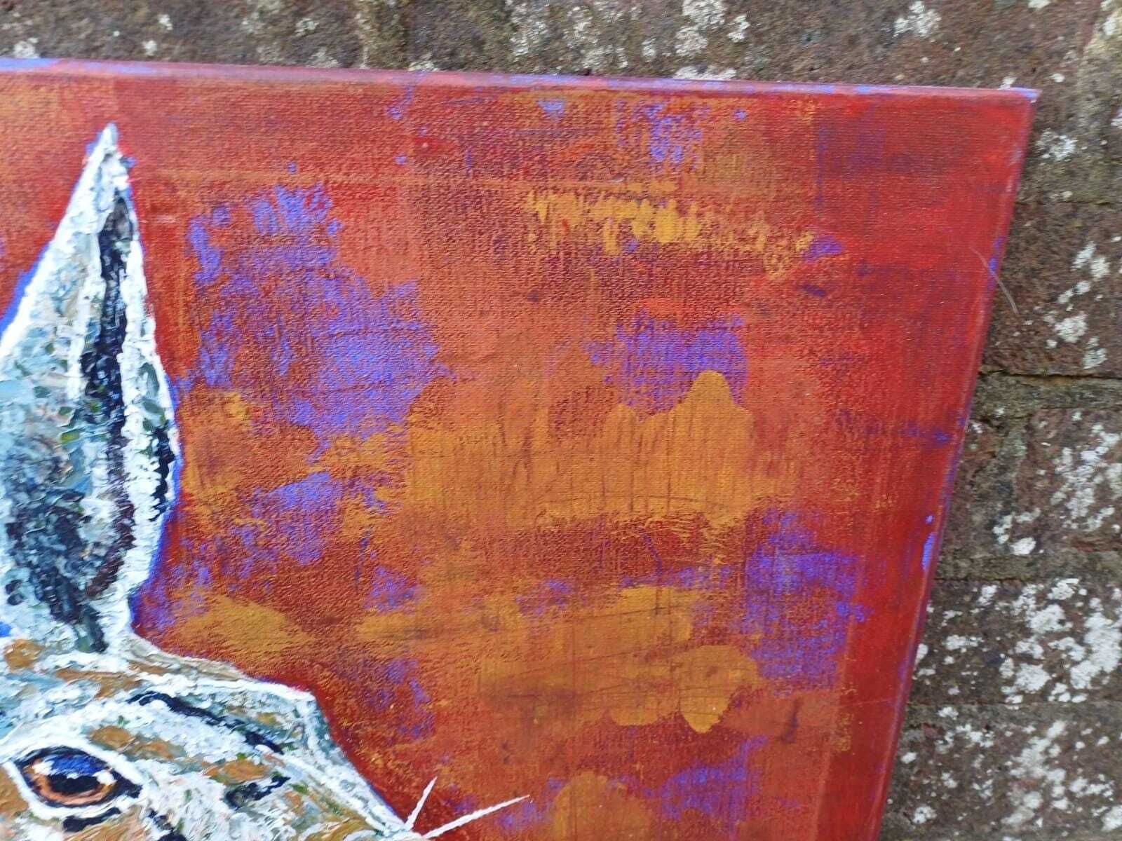 photo furniture Original Hare Painting Acrylic On Canvas Contemporary Animal Art Signed (60cm X 45cm)