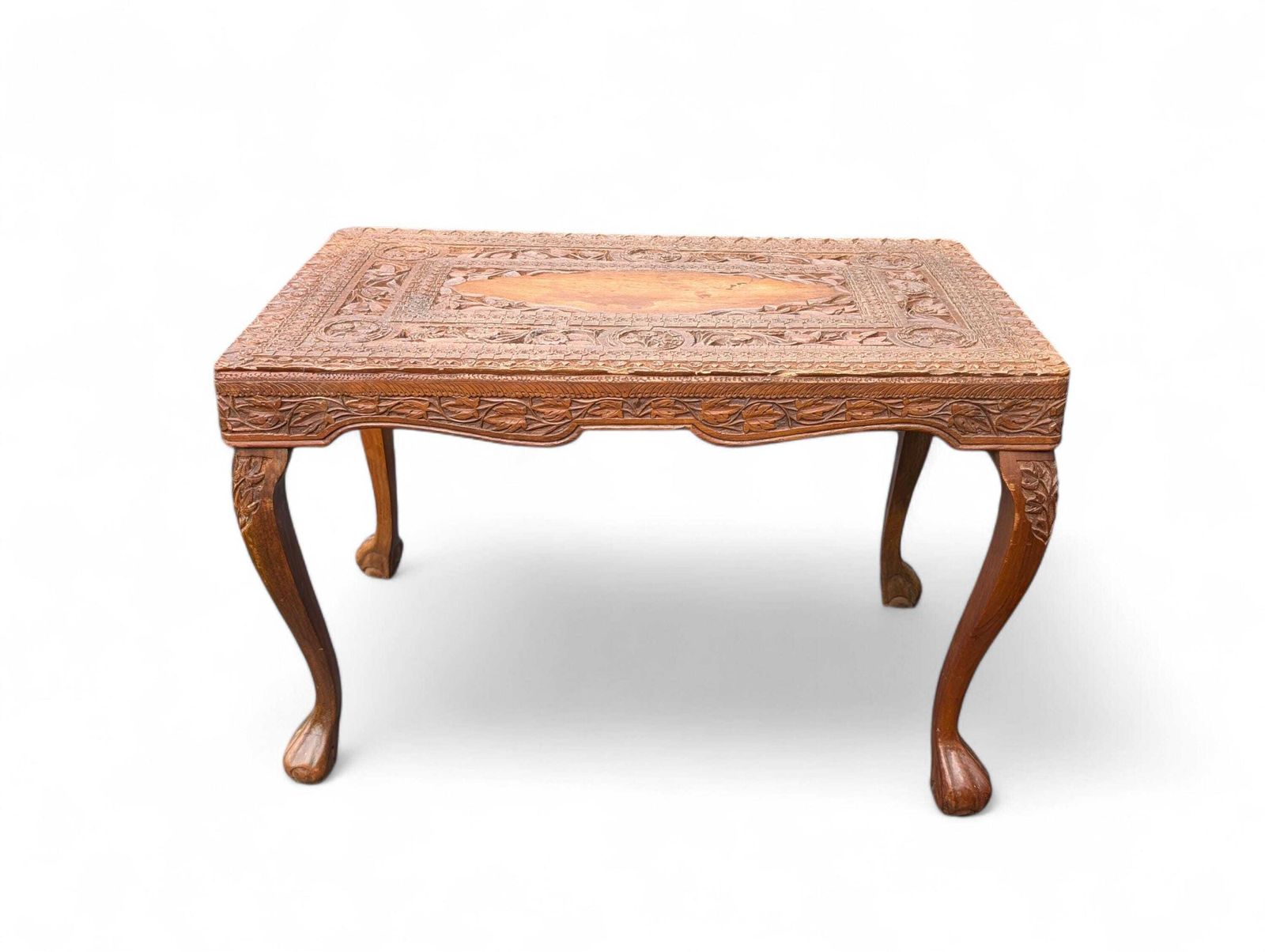 Pair Of Anglo Indian Carved Side Tables, Colonial Low Bedside Tables, C.1900–1925 photo 590.0