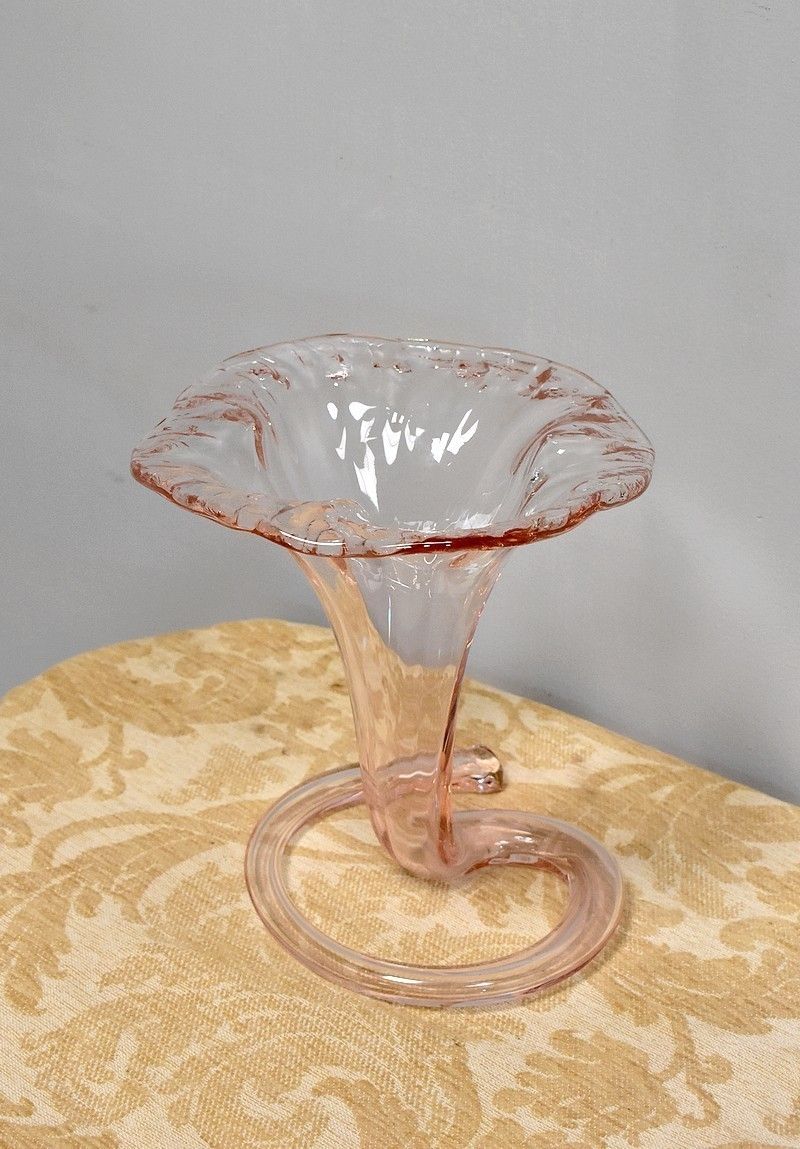 Art Nouveau Vase In Glass 20th photo for sale
