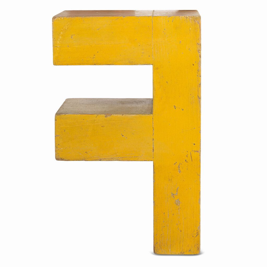 Wooden Letter "F", 1990s, Vintage photo 95.0