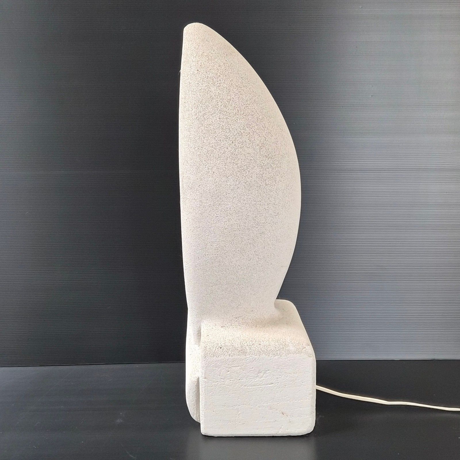 Important Vintage 1970 Light Stone Ribbon Lamp Dlg Galisson Tormos 70s photo for sale
