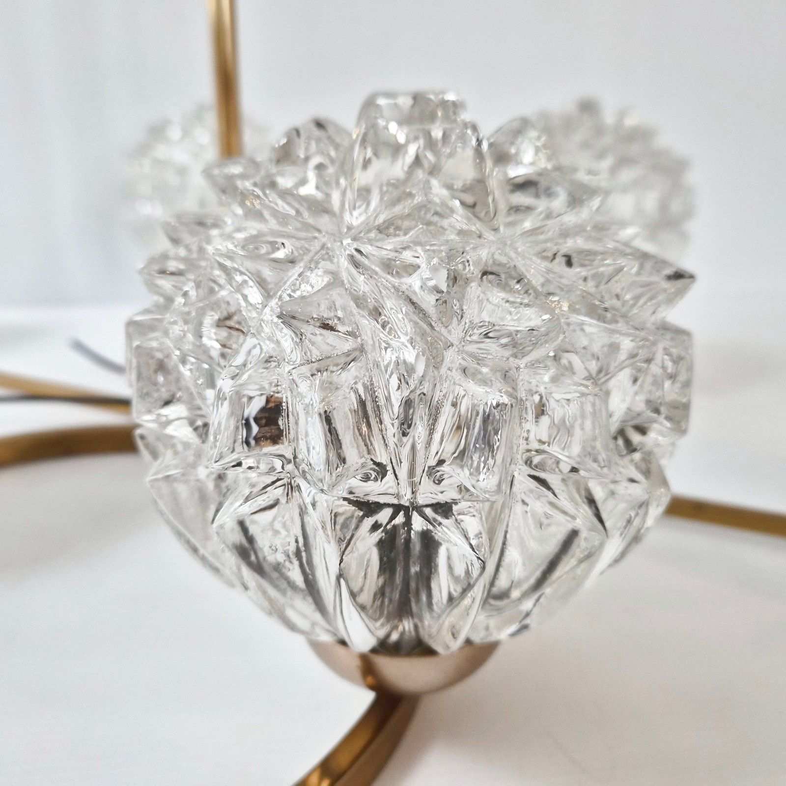 Vintage Hanglamp – House Arlus – Messing, Goud, Metaal & Glas – Jaren 1950 photo for sale