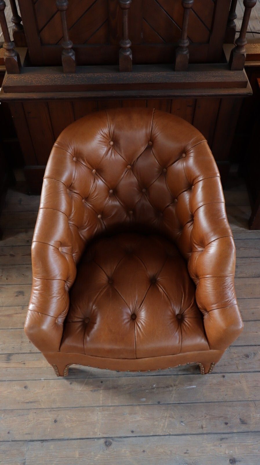 photo vintage Superb Timothy Oulton Branco Savage Tan Leather Club Library Armchair Del 🚚