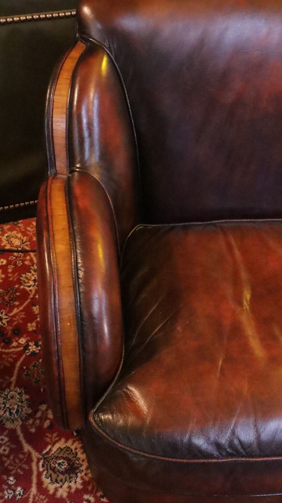 Superb Harry And Lou Epstein Cloud Leather 2 Seater Club Sofa Mahogany Tan Del🚚 photo buy