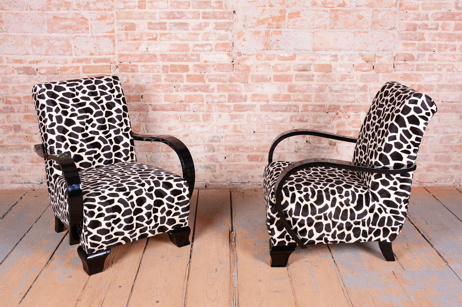 Pair Of Restored Art Deco Armchairs, Beech, Reupholstered, Olczech, 1920s photo furniture