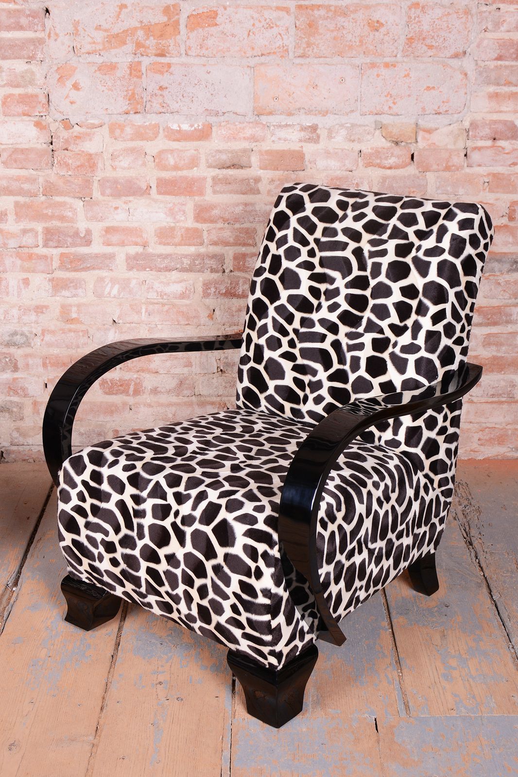 Pair Of Restored Art Deco Armchairs, Beech, Reupholstered, Olczech, 1920s photo buy