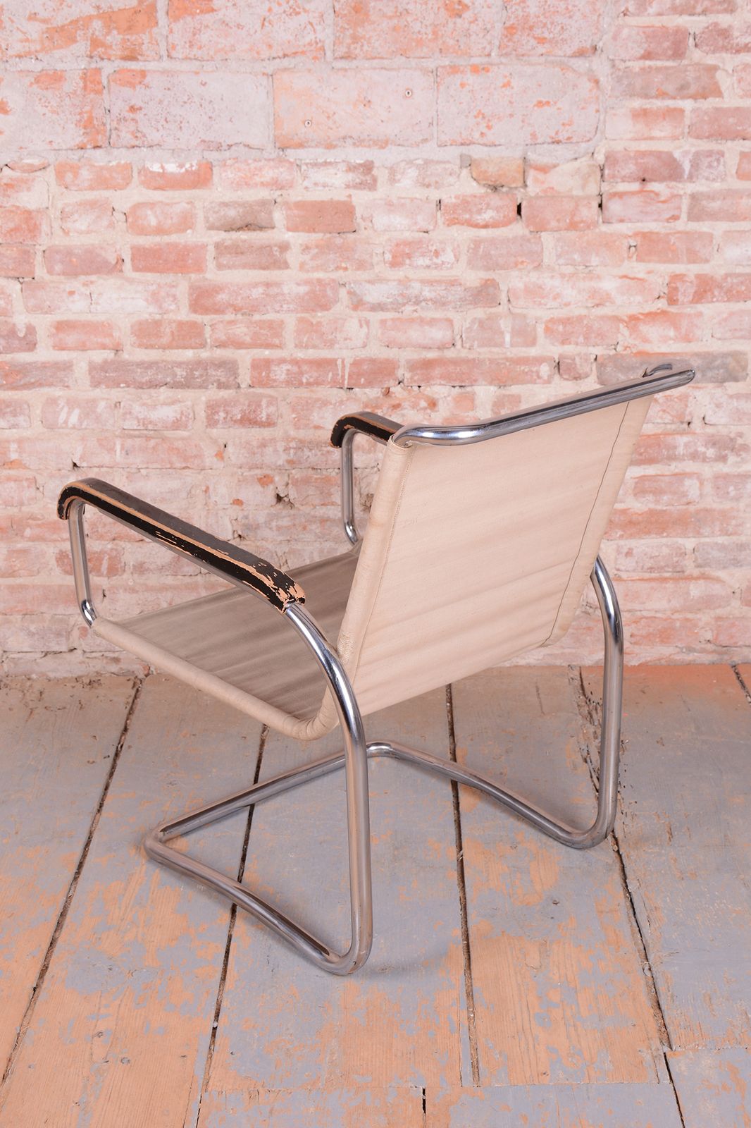 Original Bauhaus Armchair, By J. Halabala, Up Zavody, Chrome, Iron, Czech, 1920s photo furniture