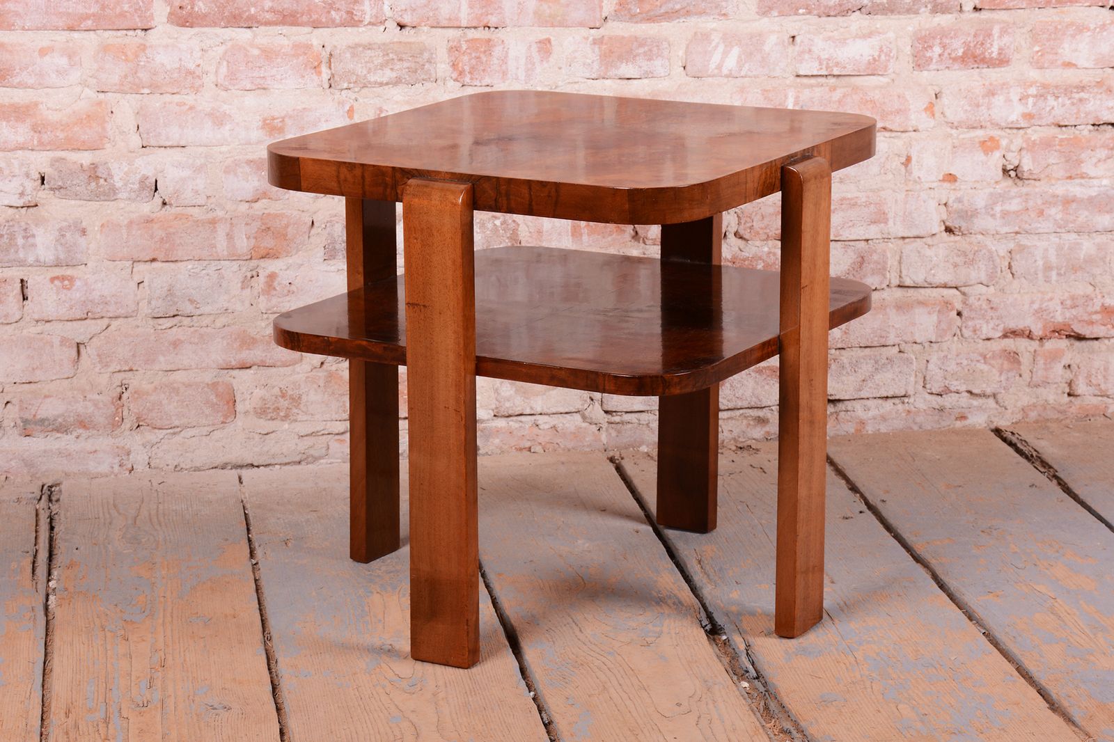 Restored Art Deco Coffee Table, Walnut, Revived Polish, Czech, 1930s photo furniture