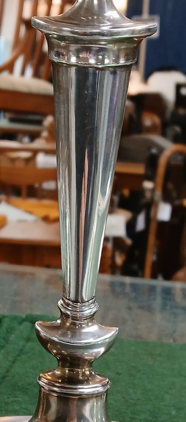 A Pair Of Antique 9 Inch Silver Candlesticks By Mappin & Webb 1935 photo vintage