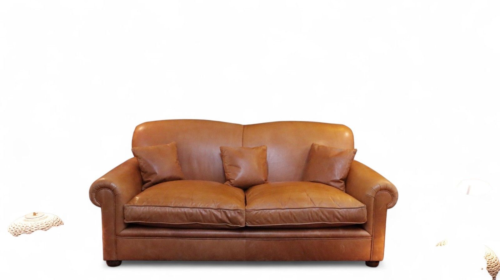 Stunning Bespoke Leather 3 Seater Club Sofa Tan Brown Rrp£6000 Delivery 🚚🚚 photo furniture