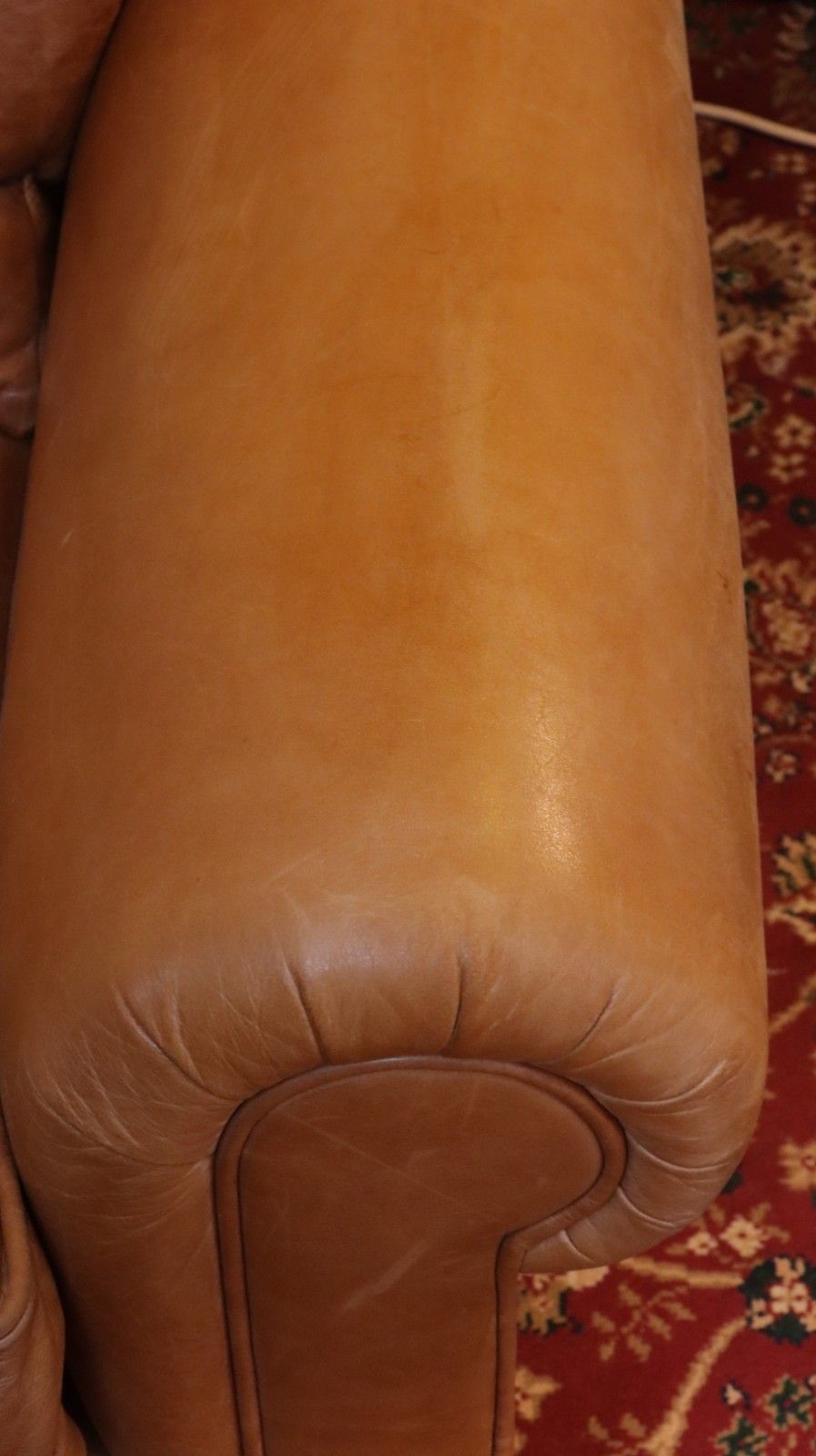 2000.0 Stunning Bespoke Leather 3 Seater Club Sofa Tan Brown Rrp£6000 Delivery 🚚🚚 photo