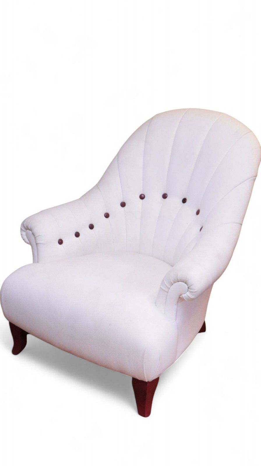 John Sankey Baudelaire Classic Slipper Accent Armchair Linen White Rrp£3500 🚚🚚 photo for sale