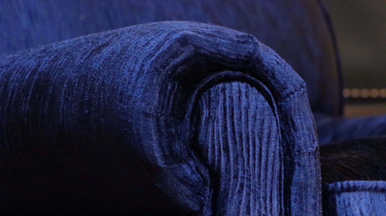 George Smith Full Scroll Arm Signature Armchair Navy Blue Villandry Velvet Del🚚 photo vintage