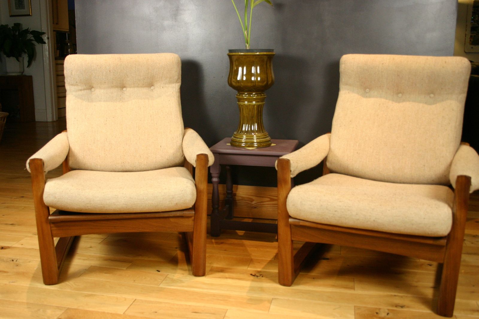 Pair Of Mid Century Guy Rogers ‘Virginia’ Teak Armchairs, 1960s