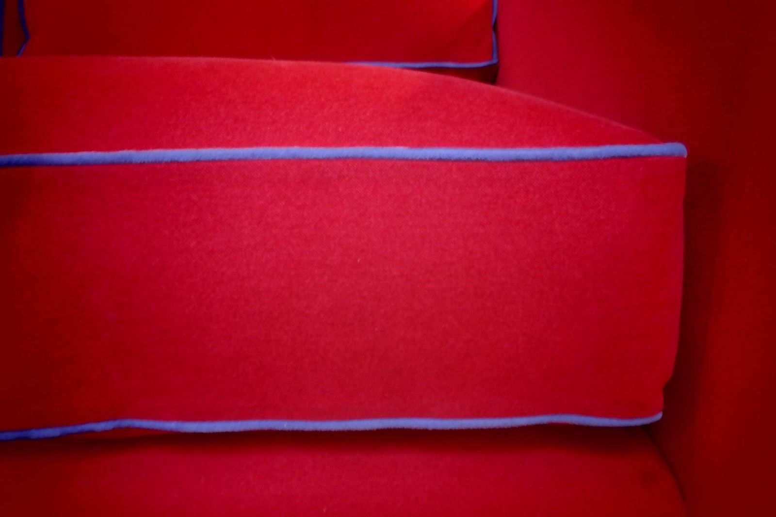 2000.0 Stunning George Smith Square Club Large 2 Seater Sofa Red Woven Fabric Rrp£9000 photo