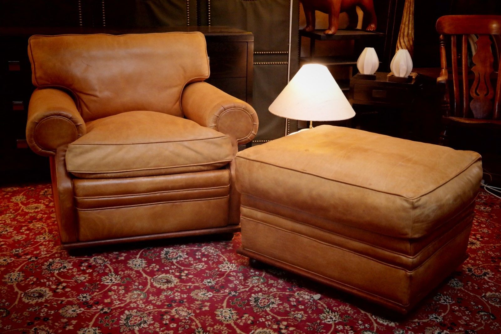 Ralph Lauren Wentworth Floating Leather Armchair Footstool Saddle Rrp£17000 🚚🚚 photo furniture