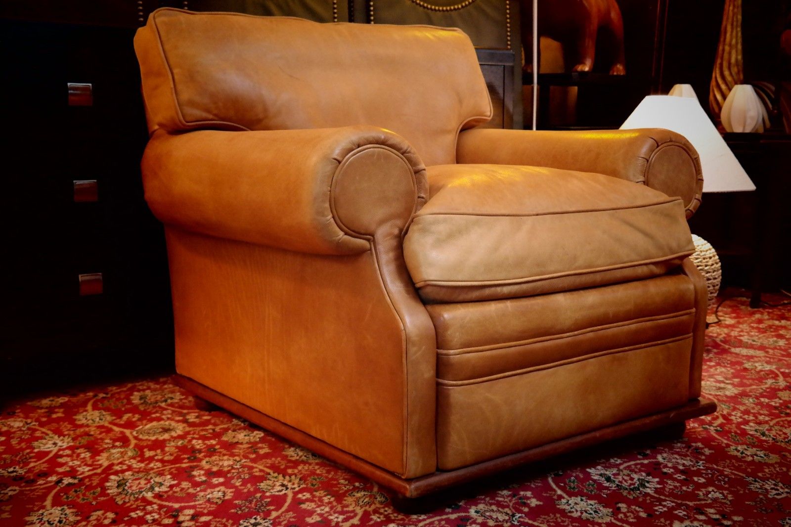 Ralph Lauren Wentworth Floating Leather Armchair Footstool Saddle Rrp£17000 🚚🚚 photo vinterior