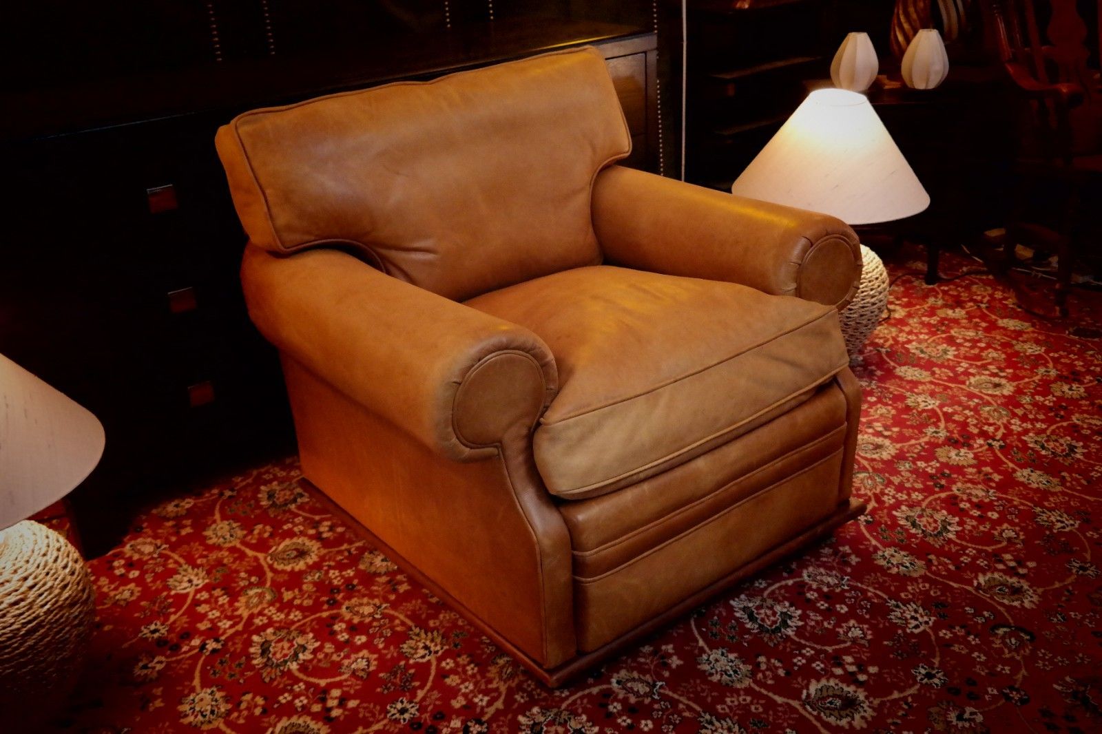 Furniture Ralph Lauren Wentworth Floating Leather Armchair Footstool Saddle Rrp£17000 🚚🚚 photo