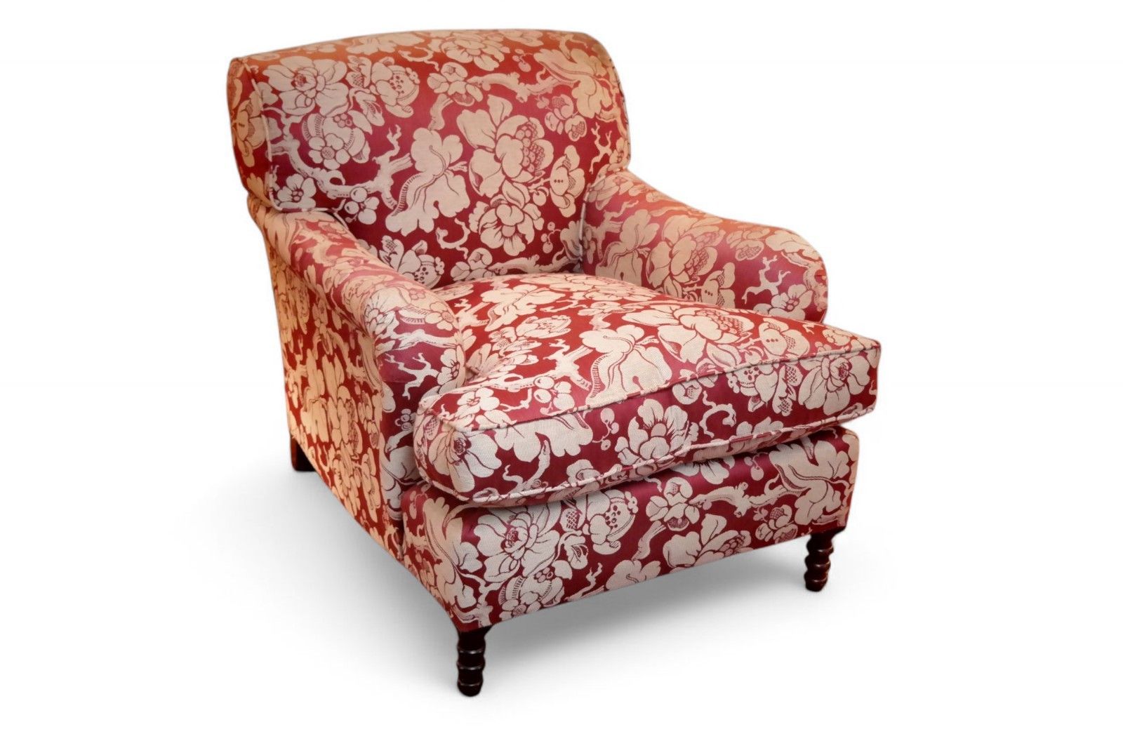 George Smith Standard Signature Large Armchair Footstool Spice Japonais Fabric🚚 photo for sale
