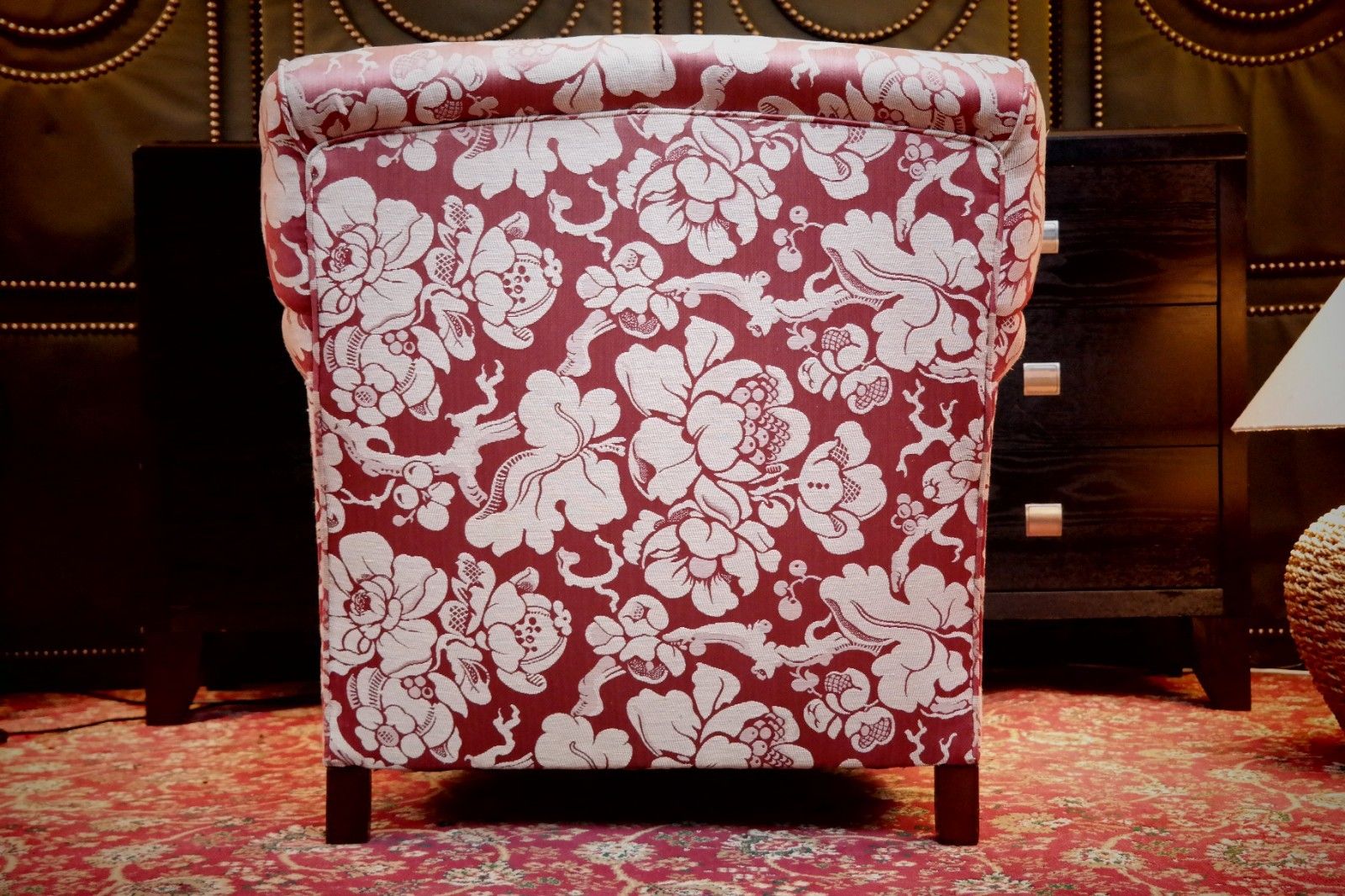 photo buy George Smith Standard Signature Large Armchair Footstool Spice Japonais Fabric🚚