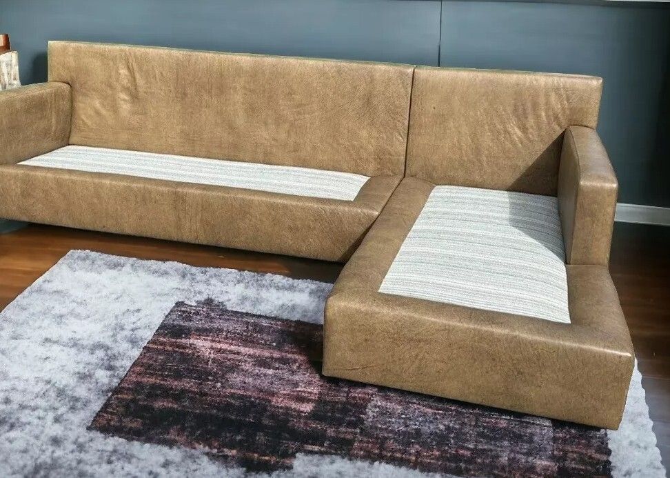 photo vinterior Rare Stunning Donghia Geneva Amrchair & Corner Sofa Leather Fabric Rrp £30k 🚚🚚