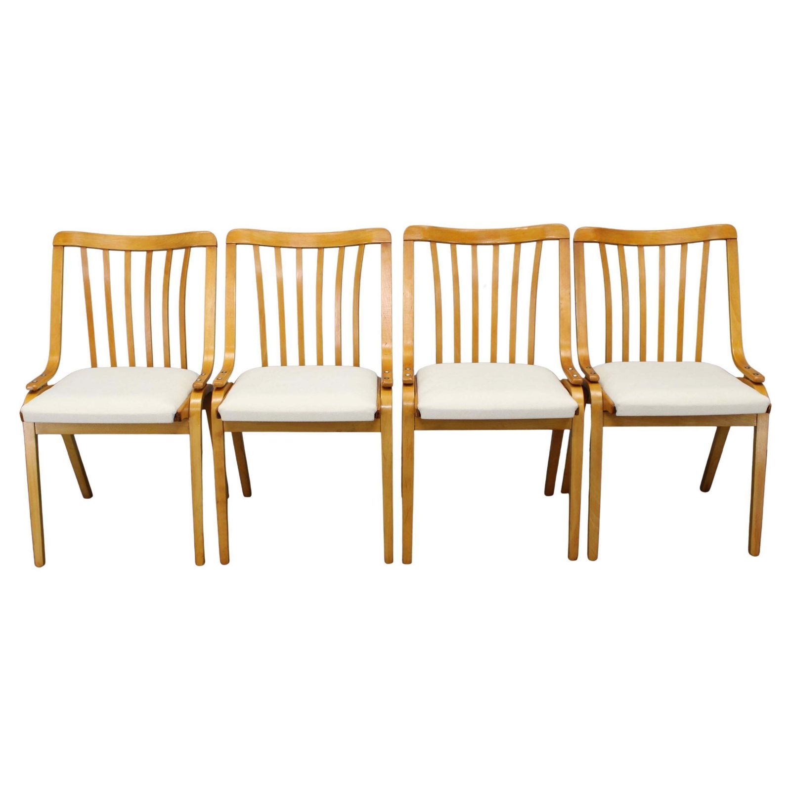 Set Of Four Restored Mid Century Dining Chairs By Jitona