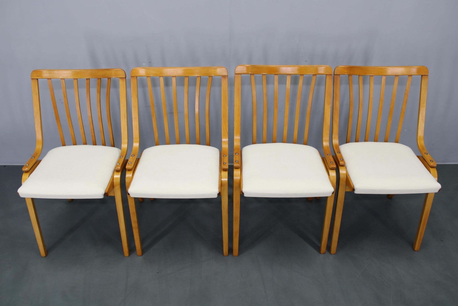 Set Of Four Restored Mid Century Dining Chairs By Jitona photo Furniture