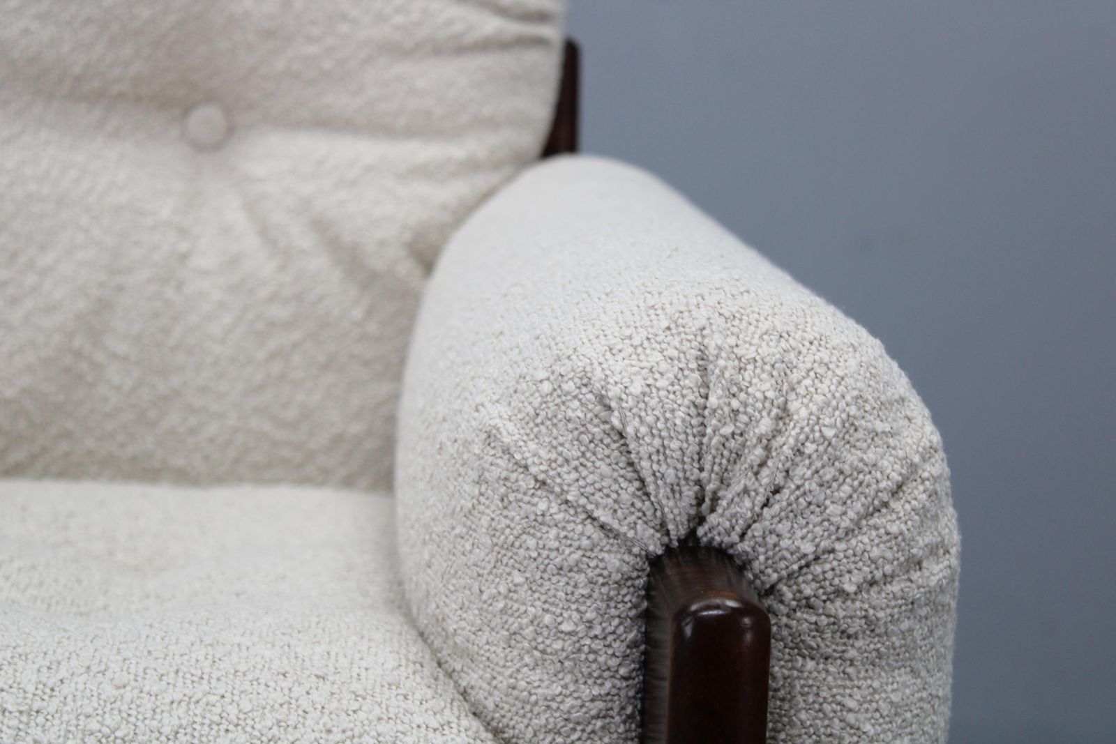 photo for sale Mid Century Restored Bouclé Armchair, Czechoslovakia 1970s