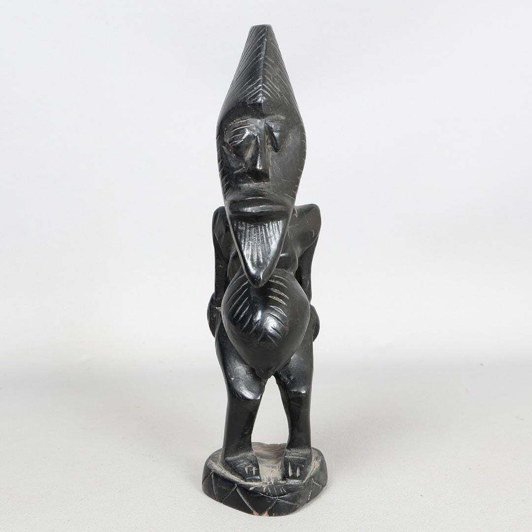 Decorative African Carved Hardwood Figure, Abstract Man Tribal Sculpture photo buy