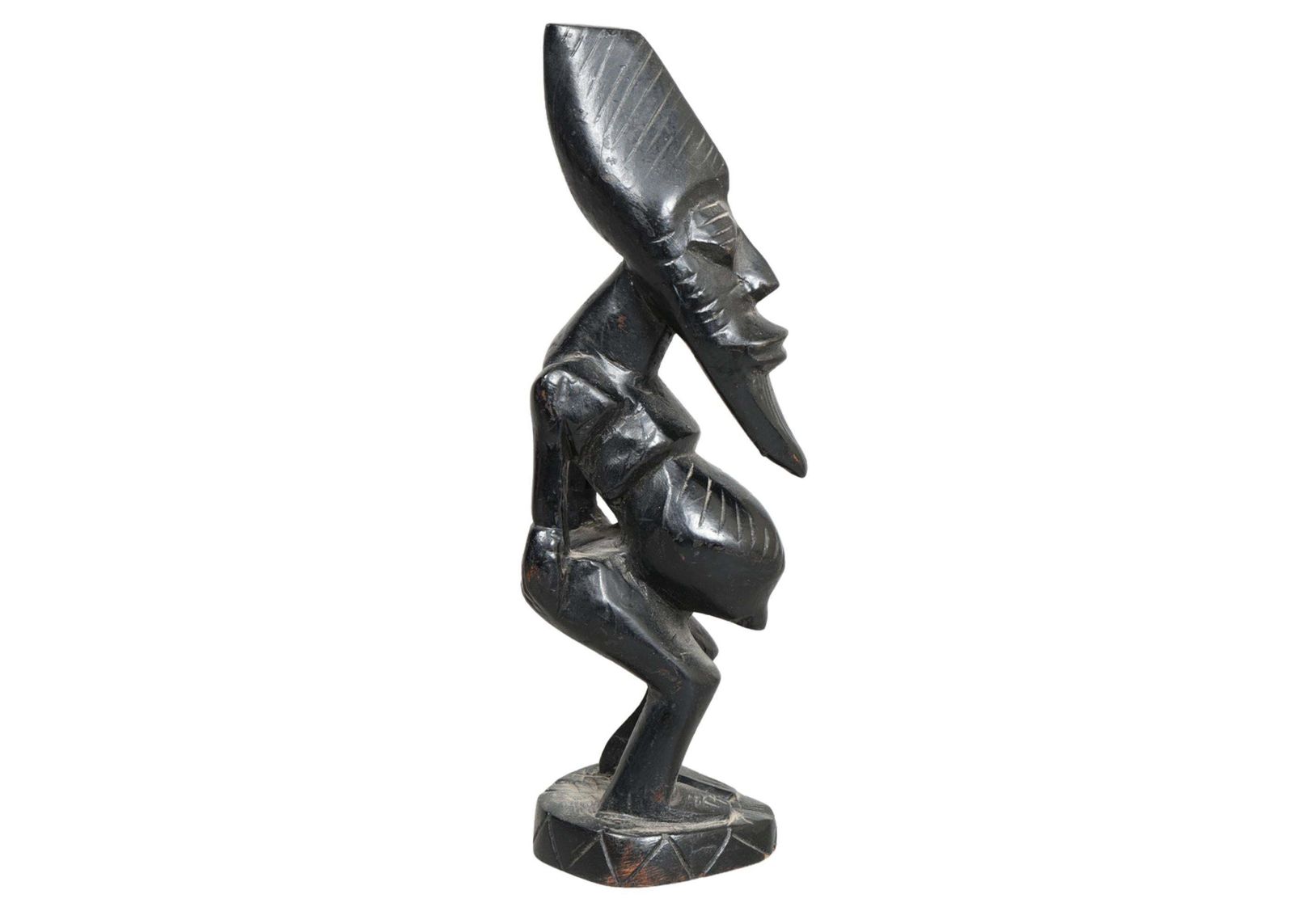 Art Decorative African Carved Hardwood Figure, Abstract Man Tribal Sculpture photo