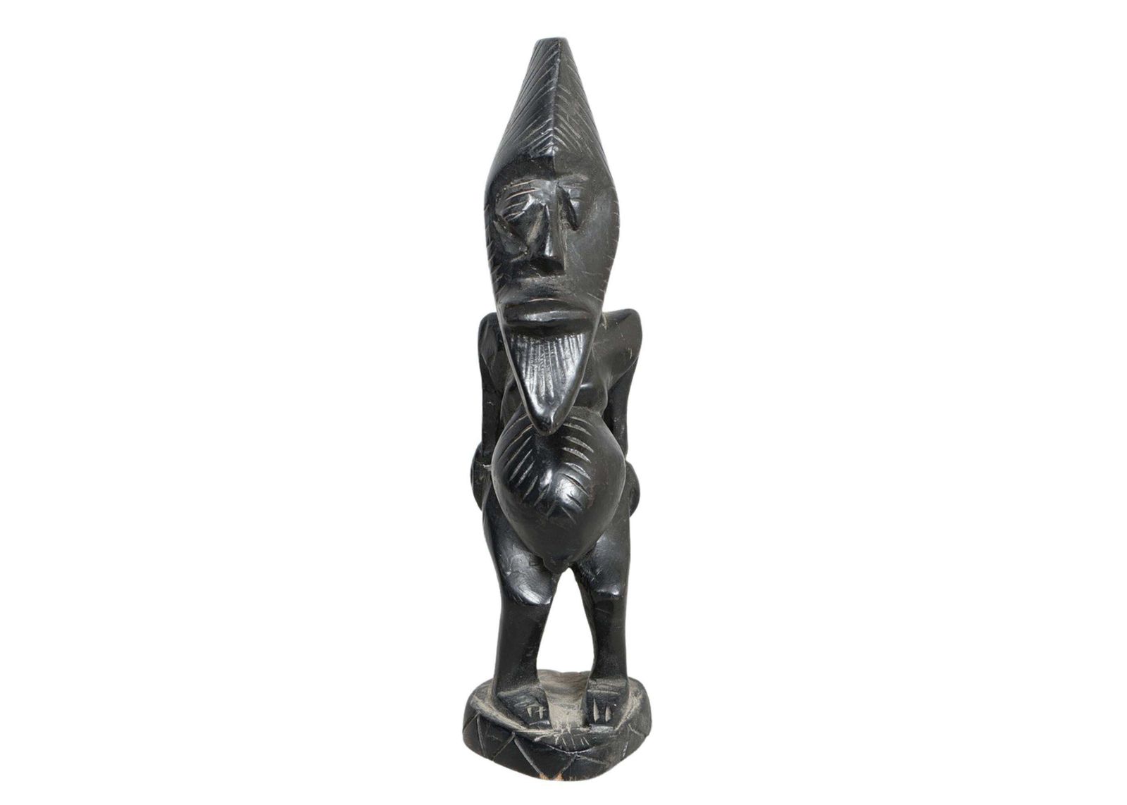 869.0 Decorative African Carved Hardwood Figure, Abstract Man Tribal Sculpture photo