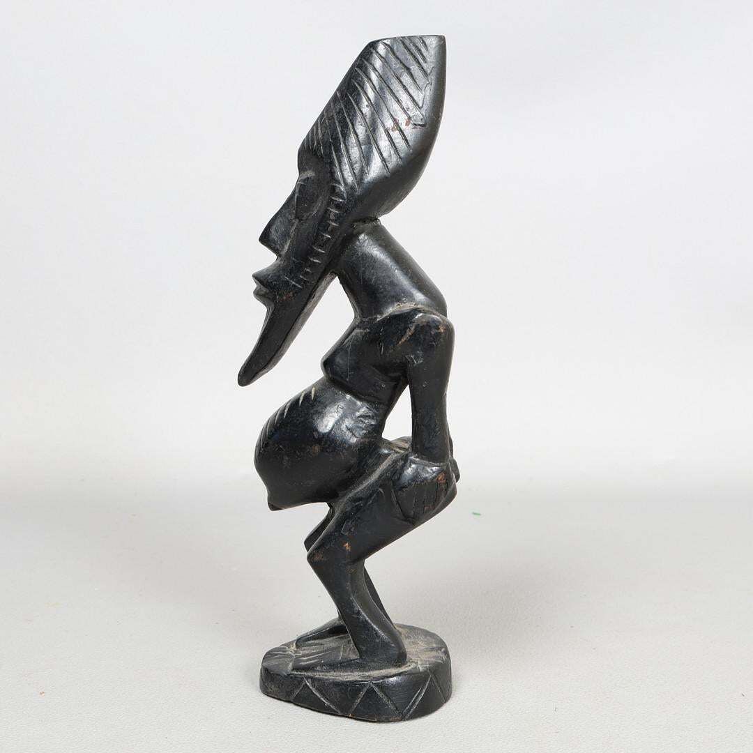 photo buy Decorative African Carved Hardwood Figure, Abstract Man Tribal Sculpture