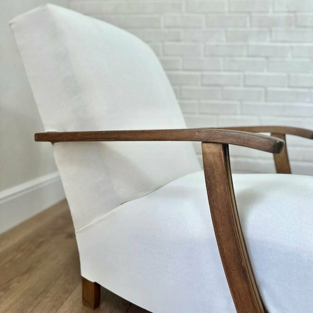 Mid Century Lounge Chair – Restored, Ready For Custom Fabric (Reupholstery/Recovering Available) photo for sale