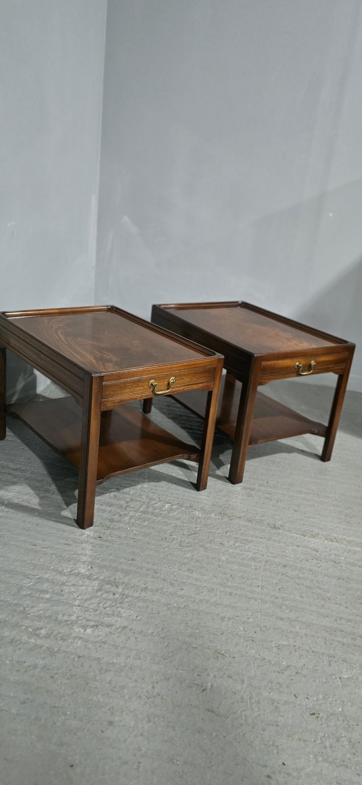 Wonderful Pair Mahogany Lamp Tables photo Furniture