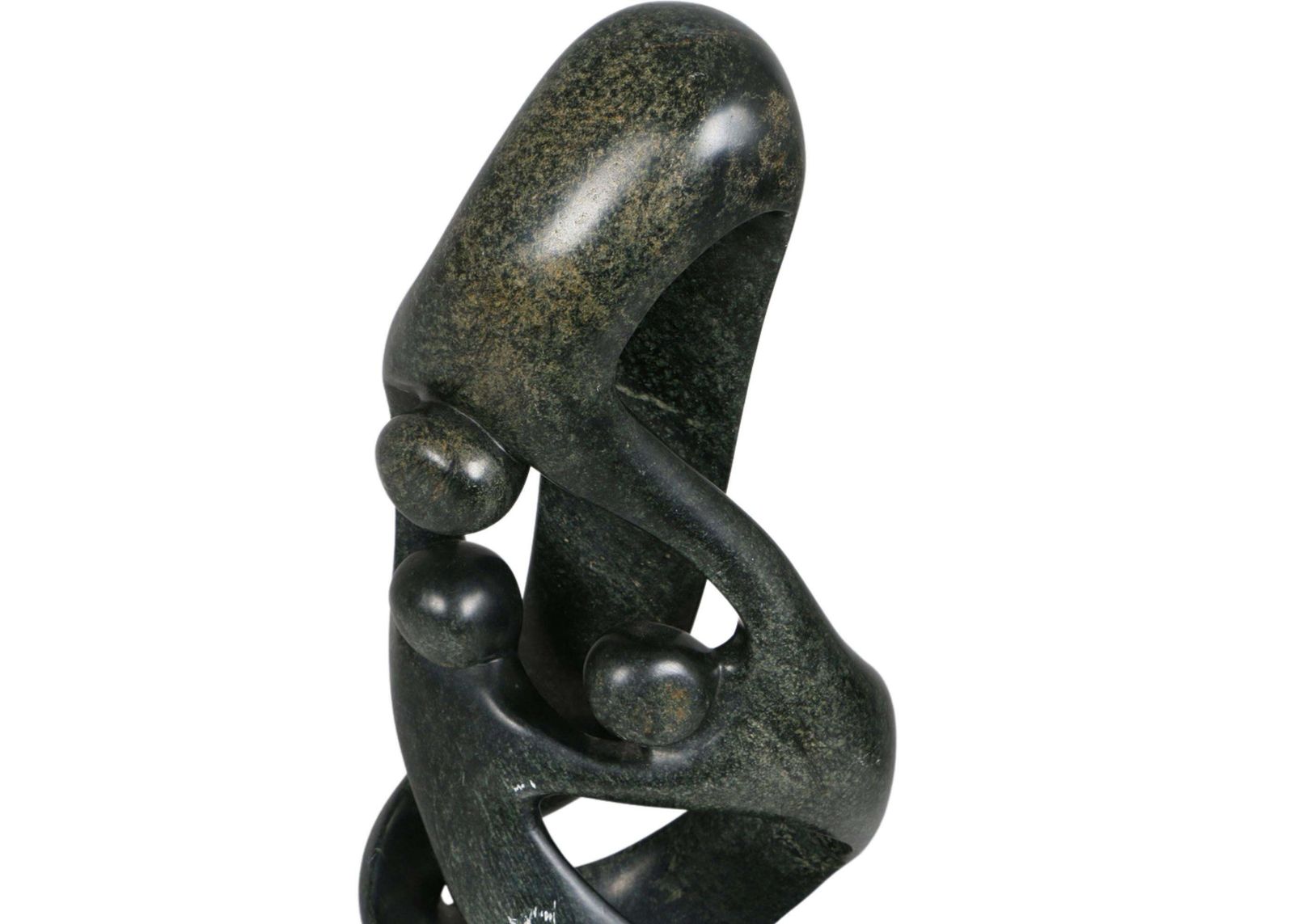 Large Contemporary Carved Stone Family Sculpture On Plinth, Modern Abstract Art photo vinterior