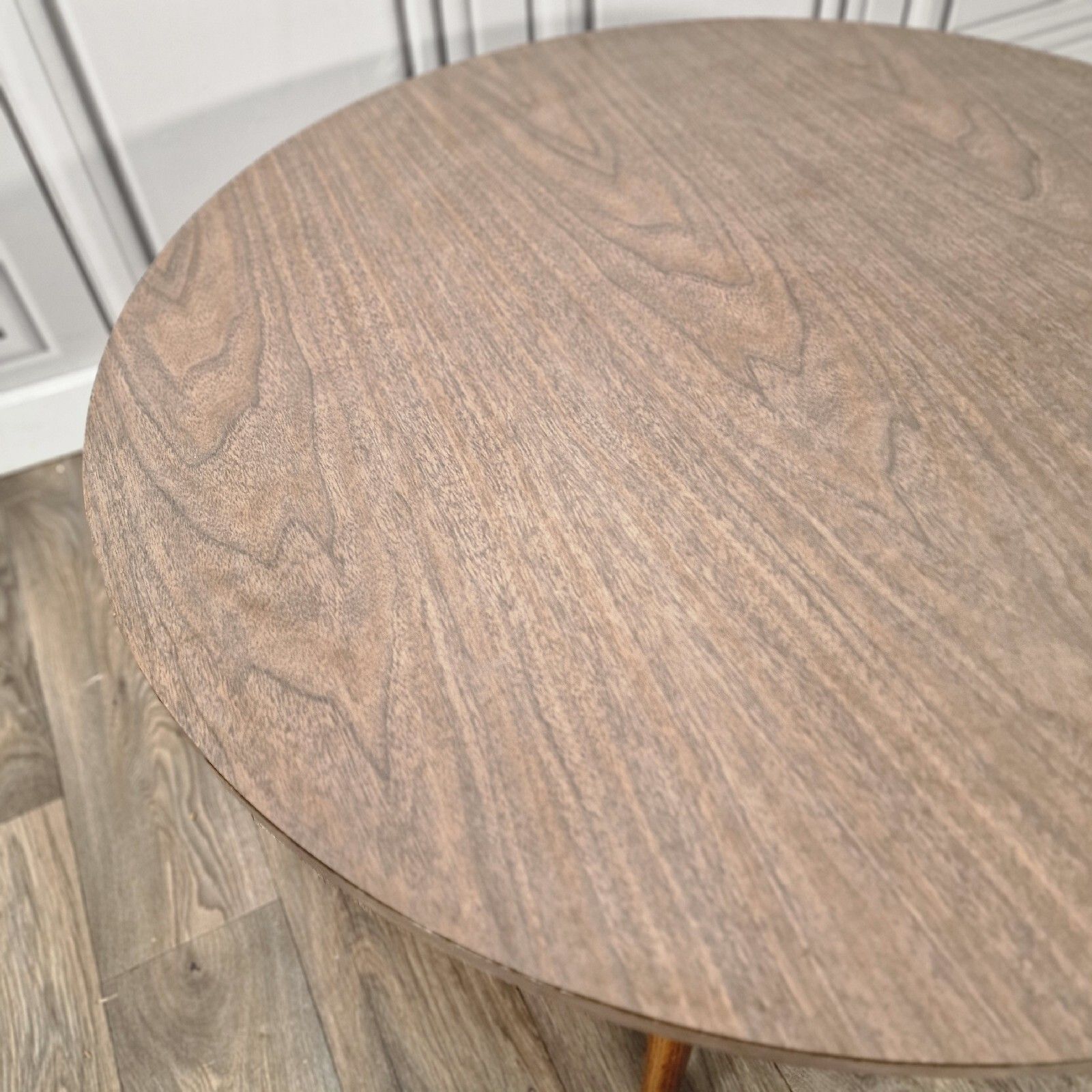 photo furniture Vintage Large Coffee Table Round Mid Century Modern Atomic Sputnik Danish