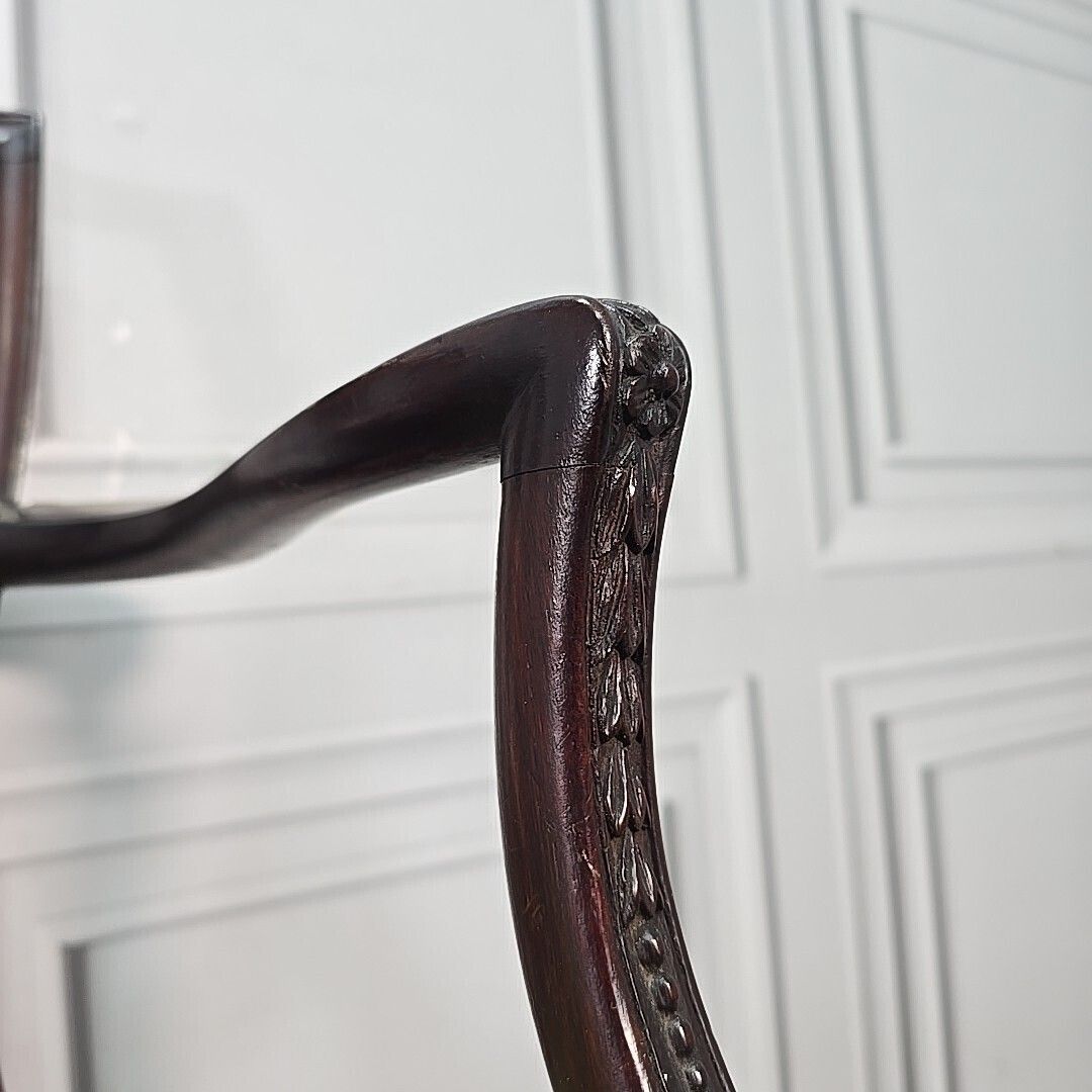 Furniture Antique Mahogany Double Chair Salon Settee Hepplewhite Sheraton Revival Shield photo
